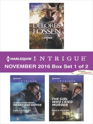 cover image of Harlequin Intrigue November 2016, Box Set 1 of 2